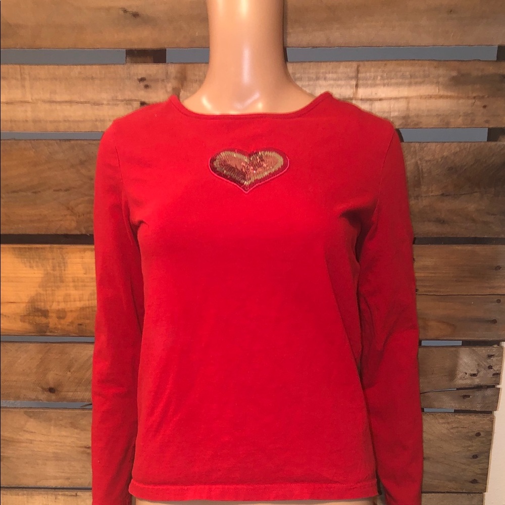 Sequin red heart shirt.Perfect for Valentines Day!